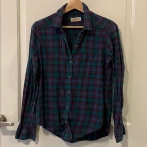 Hollister Plaid Green/Blue/Black/Pink Flannel